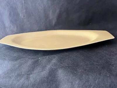 Buy Poole Pottery Mustard Yellow Tableware - Long Serving Dish (31x14cm) Brown Back • 6£