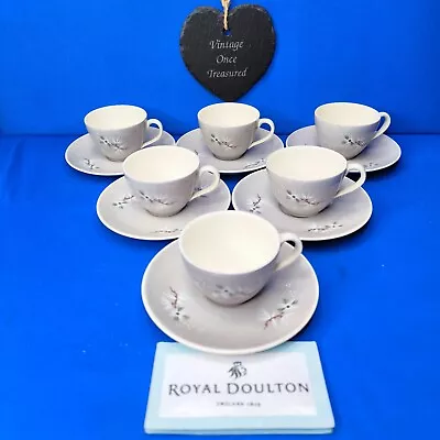 Buy Royal Doulton FROST PINE * 6 X Demitasse COFFEE CUPS & SAUCERS * Vintage 1950s • 10£