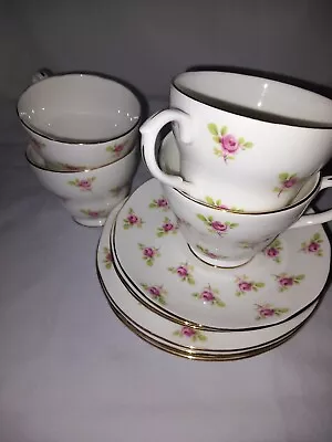 Buy Duchess Bone China Rosebud  12 Pieces-Tea Cup, Saucer & Plate Trios- 12 Pieces • 24£