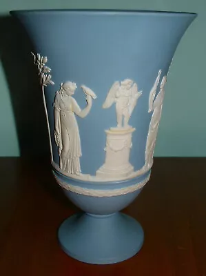 Buy Wedgwood Arcadian Pedastal Light Blue Vase • 19.99£