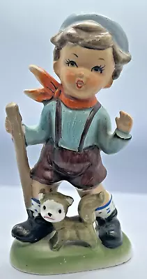 Buy Vintage Goebel Hummel Like Figurine Hand Painted Porcelain Boy With Puppy • 3£