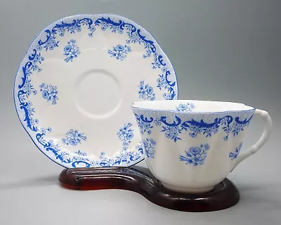 Buy Shelley England Heavenly Blue 14075 Fine Bone China Tea Cup And Saucer Set • 70.02£