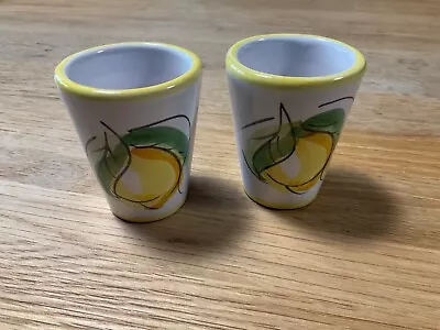 Buy VINTAGE Set Of 2 Ceramic Limoncello Cups Shot Glasses - From Naples, Italy  • 12.95£
