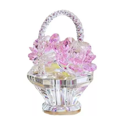 Buy Crystal Art Flower Basket Crystal Ornament Beautiful Car Ornaments  Living Room • 12.77£
