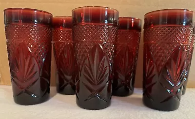 Buy 6 Cristal D'Arques Durand Luminarc Ruby Red HeavyGlass Tumblers France Christmas • 55.92£