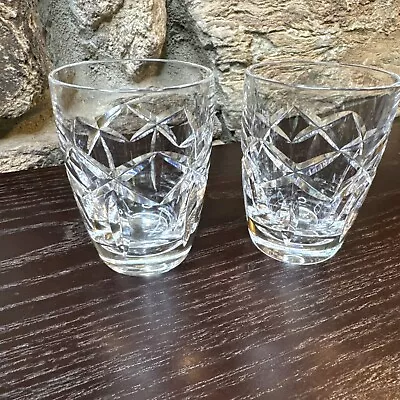 Buy Vintage Waterford Crystal Whiskey Glass Tumblers Kerry Pattern 3 1/2  Tall Set 2 • 74.55£