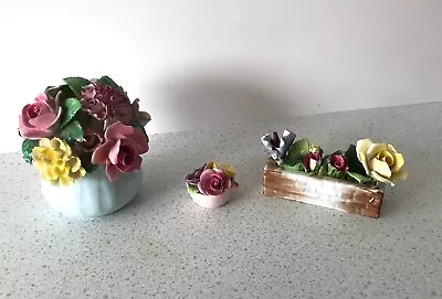 Buy BONE CHINA FLOWER ORNAMENTS 3 Off Undamaged Condition • 10£