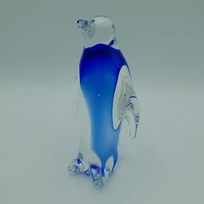 Buy Italian Glass Penguin Figurine In Blue & Clear Glass 305g 5  Tall Murano? • 16.99£