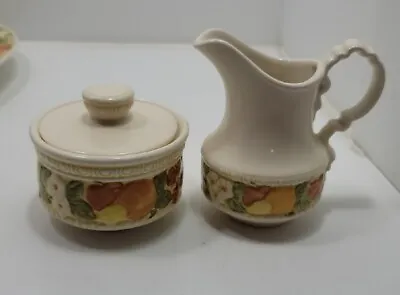 Buy Vintage Vernon Metlox Poppytrail Della Robbia Sugar W/Lid & Creamer Set • 16.77£