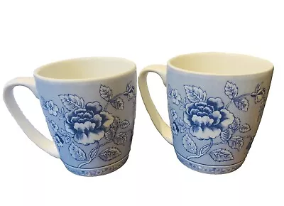 Buy Queens Blue Story Rose Flower Mug Set Of 2 • 4£