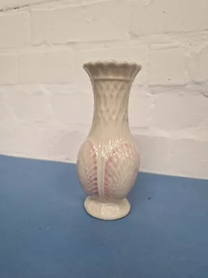 Buy Vintage Belleek 1980 - 1993 Vase White And Pink • 19.99£