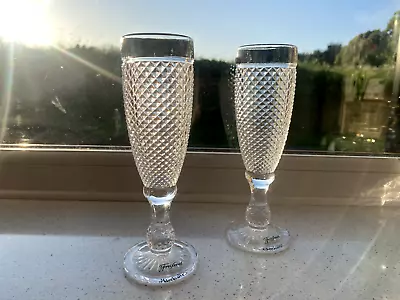 Buy Pair 2x FREIXENET PROSECCO/CHAMPAGNE FLUTES, Cut Glass Wine Glasses (More Avail) • 9.99£