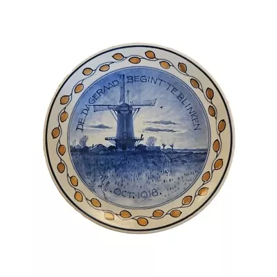 Buy Rare Royal Delft De Dageraad Begintterblinken Oct 1918 Decorative Plate • 44.99£