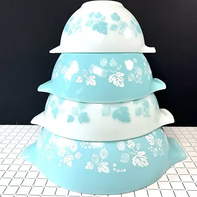 Buy Vintage Pyrex Cinderella Bowls Set *Duck Egg Blue* Gooseberry  50s/60s • 750£