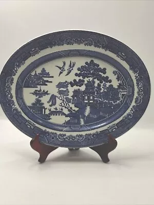 Buy Johnson Brothers Vintage Blue Willow Ware Oval Serving Platter Made In England • 35.40£