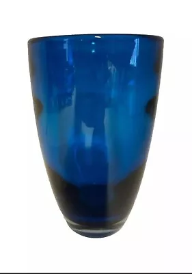 Buy Whitefriars Blue & Clear Glass Vase • 45£