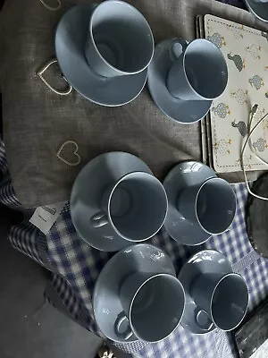 Buy 6x  Woods  Ware Iris  Vintage - Cups And SaucersBlue Utility Ware • 15£