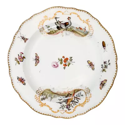 Buy Antique 19th Century Meissen Porcelain Bird And Insect Design Plate Gilt Rim • 200£