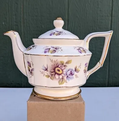 Buy Vintage Arthur Wood Teapot Hampton England Purple Floral Design W Gold Trim • 26.08£