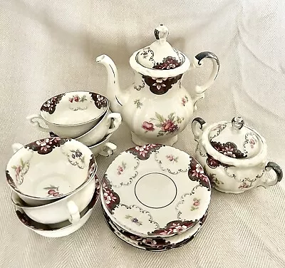 Buy Vintage Mitterteich Bavaria Tea Set Teapot, Tea Cups Saucers Floral • 121.36£
