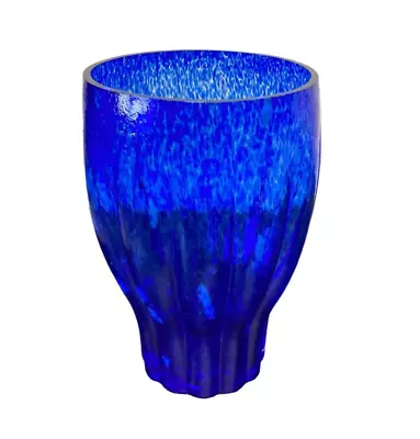 Buy Kosta Boda Swedish Art Glass Vase Artist Collection G. Sahlin Blue Scalloped • 92.73£