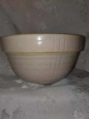 Buy Antique Stoneware #15 Pottery Ribbed Mixing Bowl Farmhouse 5  Tall 9  Wide • 25.16£