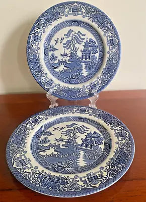 Buy Vintage English Ironstone Tableware (EIT)- Blue Willow - 9 3/4  Dinner Plate X 2 • 7.45£