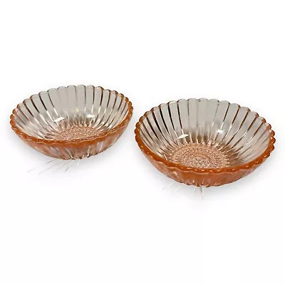 Buy 2 Vintage Queen Mary Pink Bowls Depression Glass Dessert Dishes • 13£