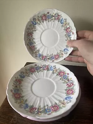 Buy Shelly China Floral Oleander X3 Large Saucers Pattern 2266  Pompadour  16.5cm • 10£