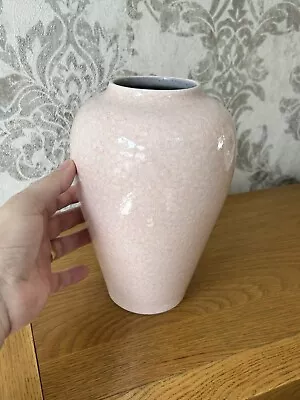 Buy Vintage Pale Pink Italian Ceramic Tapered Vase With Grey Interior 23cm Tall • 20£