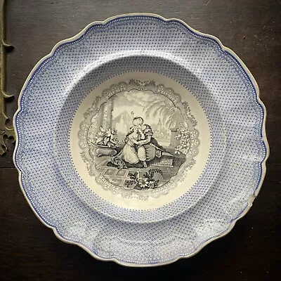 Buy Antique Blue & White Transferware Muffin Dish Base Bride Of Abydos Byron Gallery • 34.99£