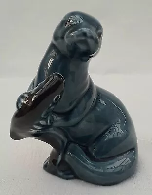 Buy Lovely Poole Pottery Teal Otter With Fish In Excellent Condition  • 8.99£