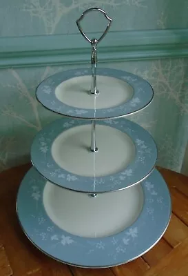 Buy Royal Doulton Reflection 3 Tier XL China Cake Stand With Silver Shield Handle • 14£