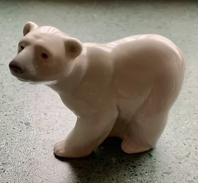 Buy VINTAGE LLADRO ATTENTIVE WHITE POLAR BEAR FIGURINE 4” High • 21.50£