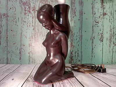 Buy Vintage Dartmouth Pottery Black African Nude Slave Girl Table Lamp Erotic MCM • 265£