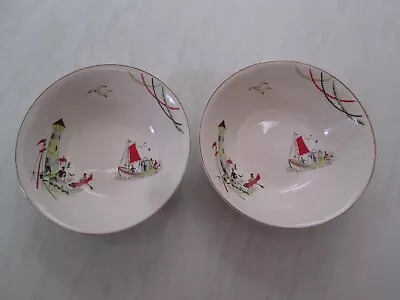 Buy Alfred Meakin Soup Or Dessert Bowls In The St Ives / Fisherman Design X 2 • 15£