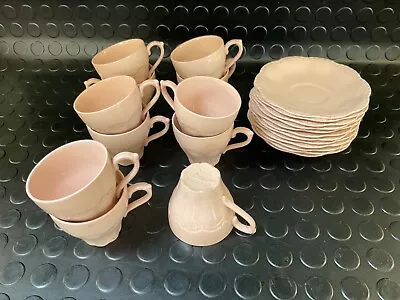 Buy Vintage Meakin Rosa China Plain Pink Coffee Tea TEN Cups And Saucers • 30£