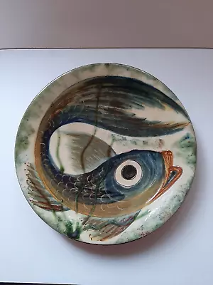 Buy Catalonian Ceramic Wall Plate, Stunning Blue/green Fish Design, 28cm Diameter • 32£