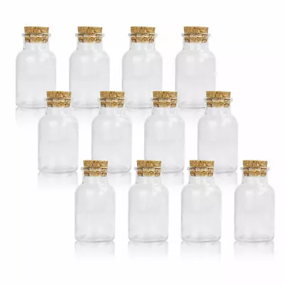 Buy Mini Glass Jars With Cork 150ml Pack Of 12 Containers Wedding Favours Sweets M&W • 10.99£