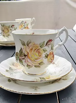 Buy Royal Standard: Bone China Yellow Rose:  Cup Saucer Sideplate Trio • 10£