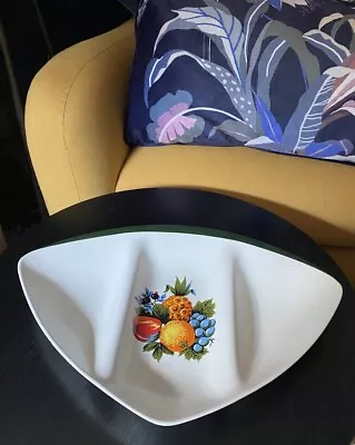 Buy Vintage | Carlton Ware Triform Serving Dish With 3 Sections | Fruit Pattern • 17.50£