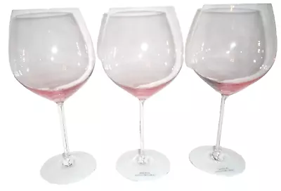 Buy CZECH REPUBLIC Pink Ombre CRYSTAL WINE GLASSES, Set Of 3 • 18.64£