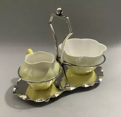 Buy Rare Antique Foley Wileman Shelley Dainty Yellow Creamer & Sugar Bowl Stand Set • 0.99£