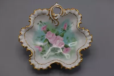 Buy Vintage Artist Signed China Bowl, Bavarian-style, German Pink And Green Flowers • 13.98£
