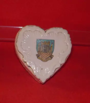 Buy Carlton Crested China Heart Shaped Dish Tewkesbury Crest • 4.99£