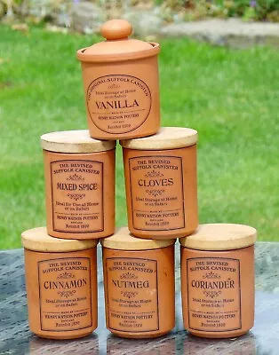 Buy Henry Watson Pottery 6 Suffolk Herbs & Spice Canisters • 13£