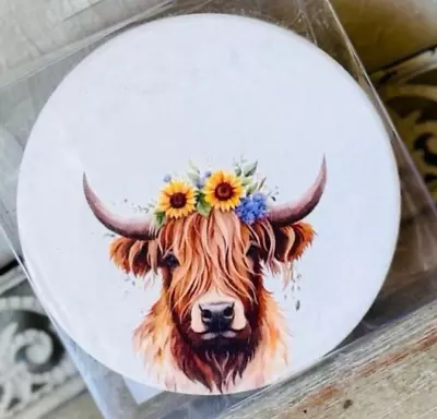 Buy 4~Pcs Highland Cow Coaster Set • 13.04£