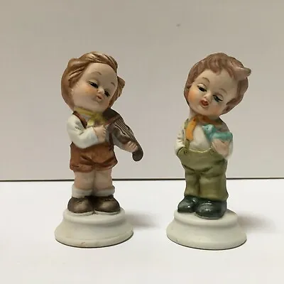 Buy NapcoWare Napco Ware Boy Figurine Violin Bluebird Bisque Porcelain Japan Vintage • 13.93£