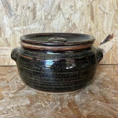 Buy Winchcombe Studio Pottery Stoneware Brown Black Lidded Casserole Dish Bowl Pot • 14.99£
