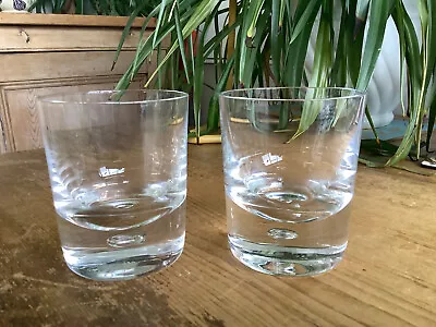 Buy 2 Frank Thrower Exmoor Design Signed Dartington Crystal Bubble Double Tumblers • 22£